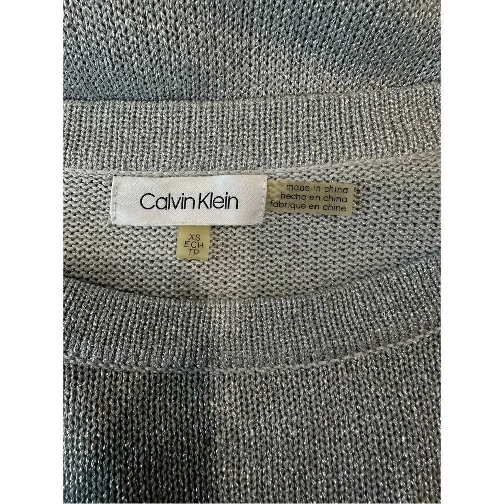 NWOT Calvin Klein Silver Boatneck Sweater Size XS